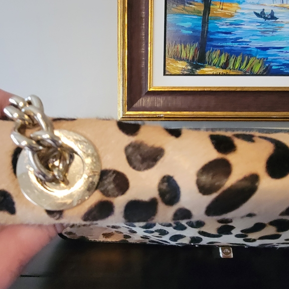 Kate Spade Calf Hair Leopard Print Shoulder Bag with Chain Strap - Picture 10 of 16